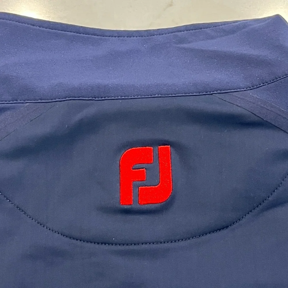 FootJoy Windtech Pullover Jacket Mens Large Blue‎ Golf 1/4 Zip Lightweight